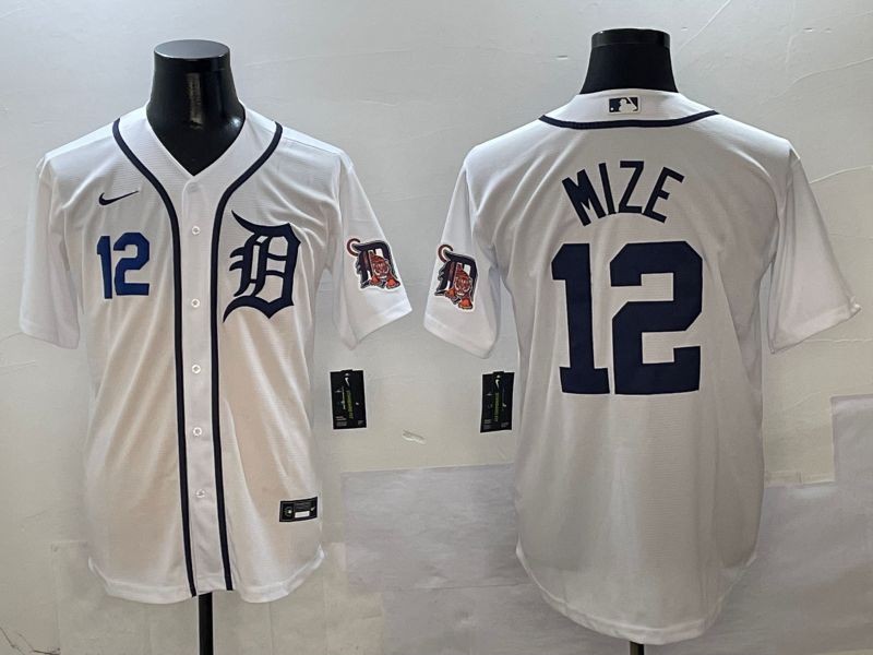 Men Detroit Tigers #12 Mize White Game 2025 Nike MLB Jersey style 3->detroit tigers->MLB Jersey